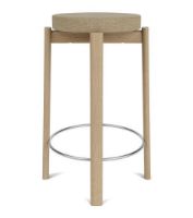 Billede af Audo Copenhagen Passage Counter Stool Upholstered H: 66 cm - Natural Oak/Bouclé 02 Beige