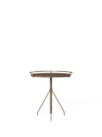 Billede af Audo Copenhagen Umanoff Side Table H: 45 cm - Polished Brass/Walnut