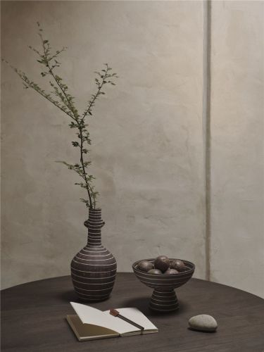 Ferm Living Brura Bowl  H: 14 cm - Coffee/White