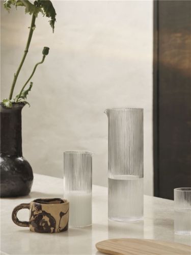 Ferm Living Ripple Milk Jug H: 16 cm - Clear