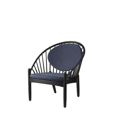 FDB Møbler J166 Poul M. Volther Jørna Lænestol - Sortmalet Eg, Dark Blue
