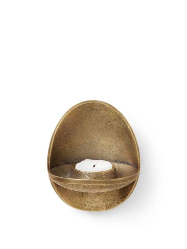 Ferm Living Agapé Wall Tealight Holder H: 12,6 cm - Brass Finish