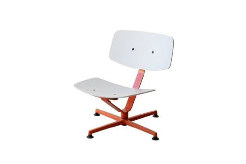 raawii Arba Lounge Chair H: 72 cm -Orange base / light grey shell