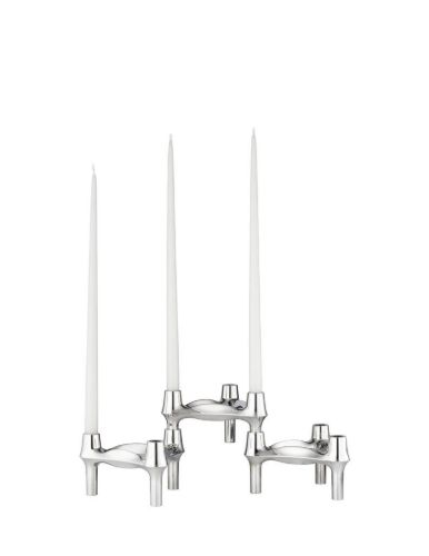 STOFF Nagel BMF Candle Holder Set of 3. H: 7,5 cm - Chrome