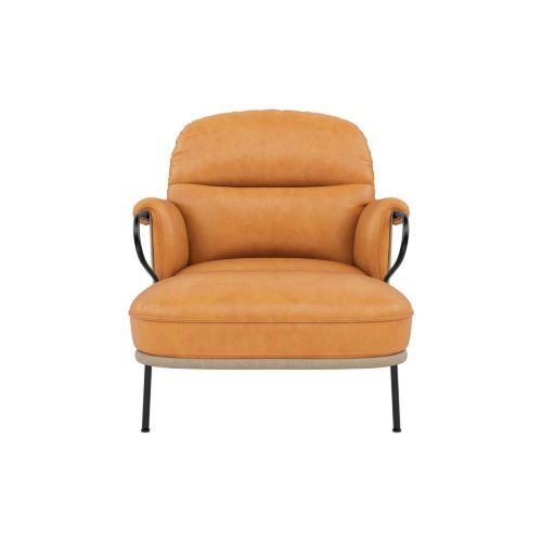Fogia Lyra Chaise Longue H: 90 cm - Vintage Cognac