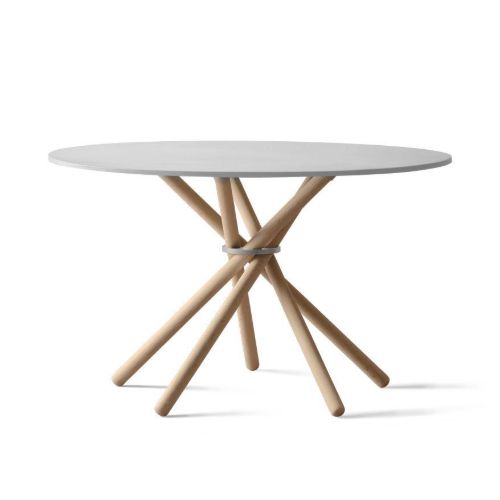 Eberhart Furniture Hector 105 Dining Table Ø: 105 cm - Light Concrete/Light Oak