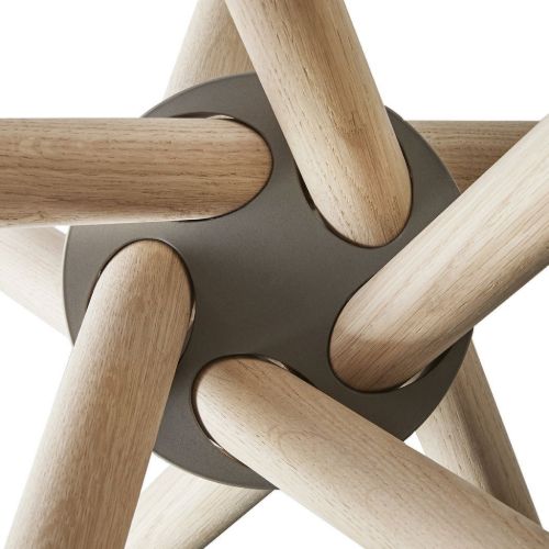Eberhart Furniture Hector 105 Dining Table Ø: 105 cm - Light Concrete/Light Oak