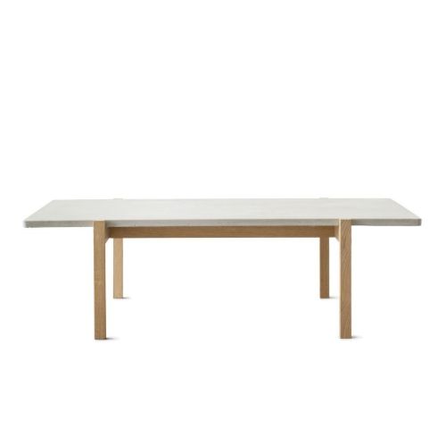 Eberhart Furniture Eugene Sofabord 70x125 cm - Lys Beton/Lys Egetræ