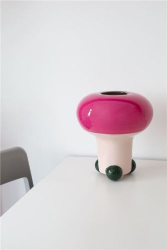 raawii Mushroom Vase H: 31 cm - Fancy Pink/Grøn