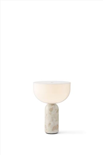 New Works Kizu Portable Table Lamp Ø: 18 cm - Kunis Breccia Marble/White Acrylic