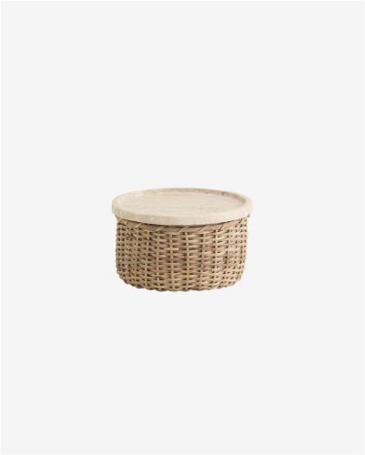 Nordal Arica Kurv m. Låg Large Ø: 15 cm - Natur/Flet 