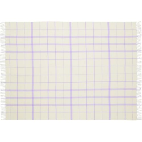 Silkeborg Uldspinderi Warp and Weft Vibrant Plaid 130x190 cm - Raw White/Lilac