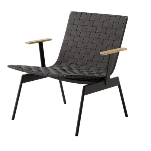 &Tradition Ville AV44 Outdoor Lounge Chair m. Armlæn SH: 40 cm - Warm Black 