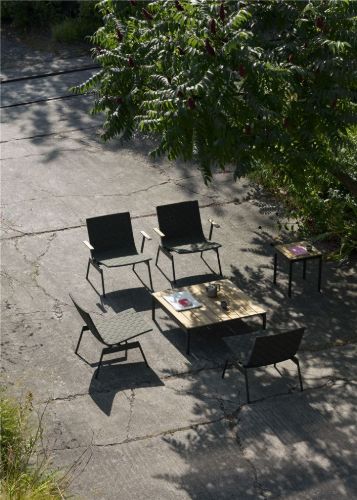 &Tradition Ville AV50 Outdoor Sofabord 90x90 cm - Bronze Green/Teak 