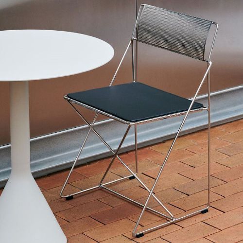 HAY X-Line Chrome Chair SH: 46 cm - Black Powder Coated Steel