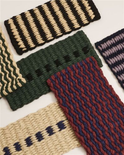 HAY Coco Door Mat Stripe/Wave 80x40 cm - Brown/Navy
