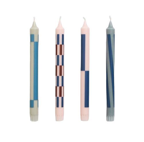 Billede af HAY Pattern Candle Ø: 2,2 cm 4 stk - Pink and Blues Set