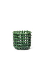 Billede af Ferm Living Ceramic Basket Small Ø: 16 cm - Emerald Green 