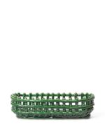 Billede af Ferm Living Ceramic Basket Oval 30x15 cm - Emerald Green