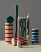 Billede af HAY Column Candle Small H: 15 cm - Off-white and red