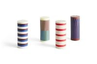 Billede af HAY Column Candle Medium H: 20 cm - Off-white, brown and blue