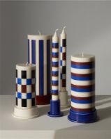 Billede af HAY Column Candleholder Medium H3cm - Blue