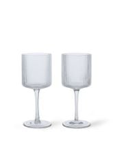 Billede af Ferm Living Ripple White Wine Glasses H: 16,8 cm - Set of 2 - Clear