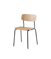 Billede af FDB Møbler J182 Holmen Stablestol 79,5x50 cm - Sort stål, Eg
 