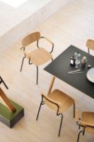 Billede af FDB Møbler J182 Holmen Stablestol 79,5x50 cm - Sort stål, Eg
 