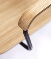 Billede af FDB Møbler J183 Holmen Stablestol m. armlæn - Sort stål, Eg 