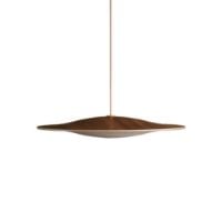 Billede af Piet Hein Sinus-Wood 550 Pendel  Valnød-Opal-glas LED 10,5W Ø: 55 cm - Creme Hvid textil ledning