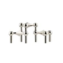 Billede af STOFF Nagel Candle Holder Set of 3 H: 6,5 cm - Chrome