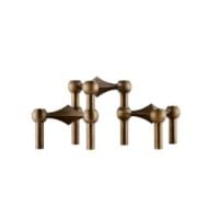 Billede af STOFF Nagel Candle Holder Set of 3 H: 6,5 cm - Bronzed Brass