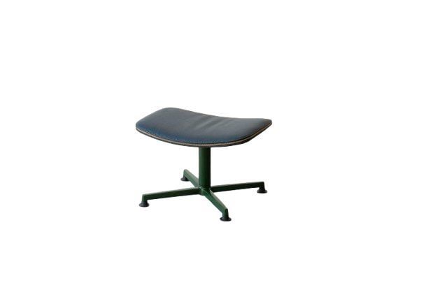 Billede af raawii Arba Ottoman H: 35 cm -Dark green base / dark blue leather