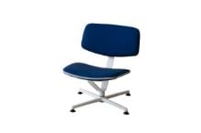 Billede af raawii Arba Lounge Chair H: 72 cm -Light grey base / blue fabric