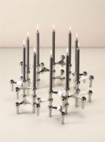 Billede af STOFF Nagel Candle Holder Set of 3 H: 6,5 cm - Chrome