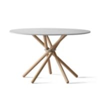 Billede af Eberhart Furniture Hector 120 Dining Table Ø: 120 cm - Light Concrete/Light Oak