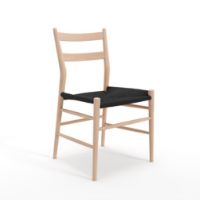 Billede af Sibast Furniture No 59 Dining Chair SH: 45 cm - Hvidolieret Eg/Papercord Webbing Sort