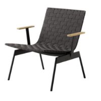 Billede af &Tradition Ville AV44 Outdoor Lounge Chair m. Armlæn SH: 40 cm - Warm Black 