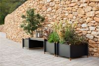 Billede af Cane-line Outdoor Sticks Bænk inkl. 2 plantekasser B: 215 cm - Teak/Lava Grey 