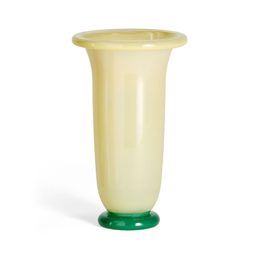 Billede af HAY Empire Vase Large H: 25 cm - Sand With Lemon/Green Base