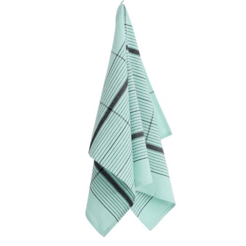 UDGÅR med lager HAY Linear Tea Towel 80x52 cm - Turquoise