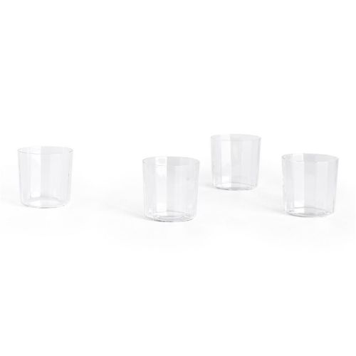 HAY Angle Glass Wide Set Of 4 H: 7,5 cm - Clear