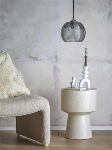 Bloomingville Adar Pendel Ø: 22 cm - Grå/Glas