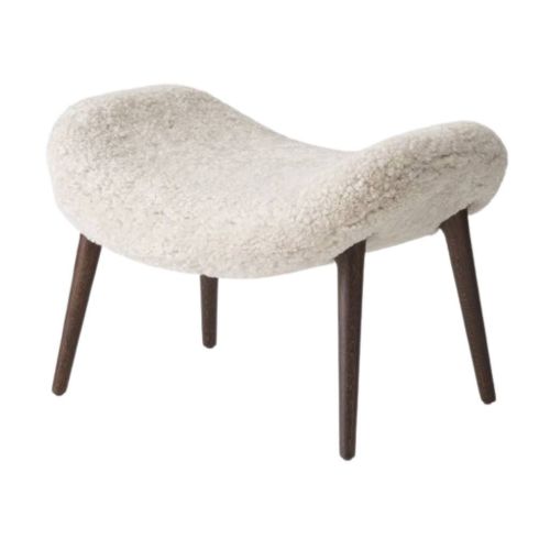 Vipp 467 Lodge Footstool H: 36 cm - Dark Oak/Curly 09 Off-white