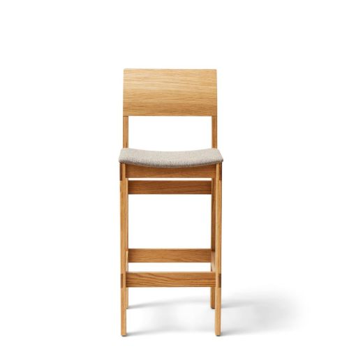 Form & Refine Sonder Bar Chair m. Polstring SH: 66,5 cm - Naturolieret Eg/Hallingdal