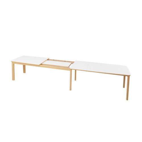 Skovby SM108 Spisebord L: 238-391 cm - Naturolieret Eg/Hvid Laminat