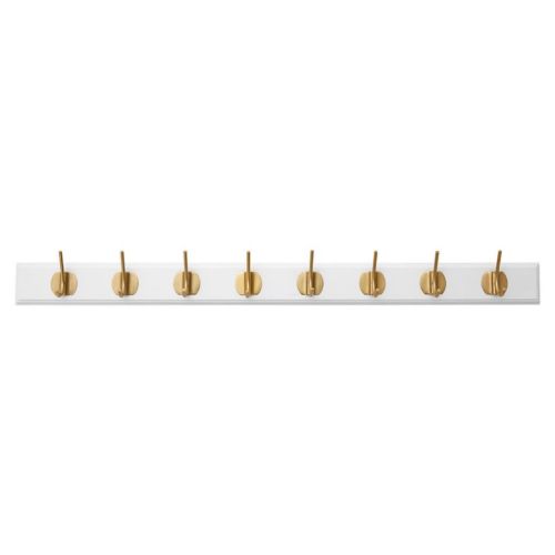 Nordal Edgy Knagerække m. 8 Knager L: 90 cm - Brass/Hvid