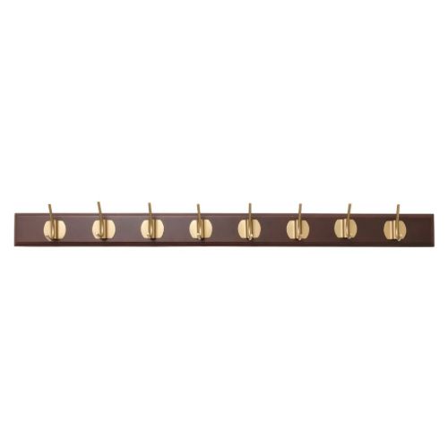 Nordal Edgy Knagerække m. 8 Knager L: 90 cm - Brass/Mørkebrun
