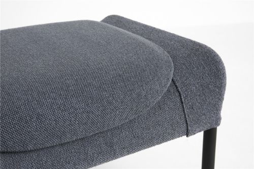 HAY O2 Ottoman H: 40,5 cm - Black Powder Coated Steel/Grey